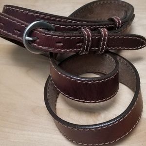 DULUTH TRADING CO. | BROWN LEATHER BELT, SZ 42